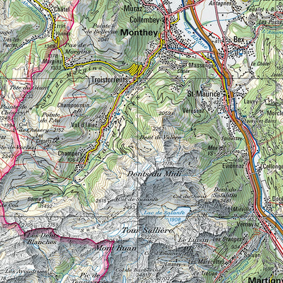 SwissTopo Südwest-Schweiz Suisse Sud-Ouest, 1:200,000 digital map