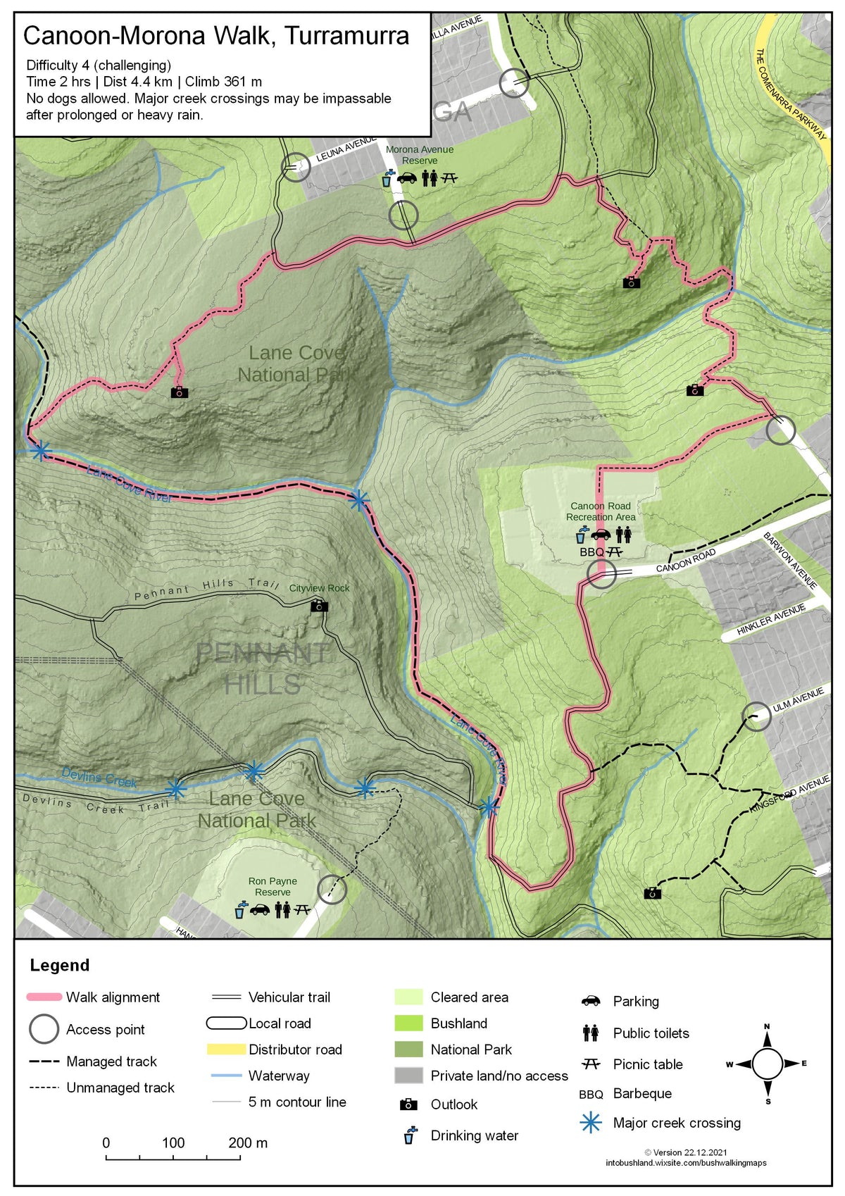 Maroota Ridge State Conservation Area Map.pdf Canoon-Marona Walk Map by Sydney Bushwalking Maps | Avenza Maps