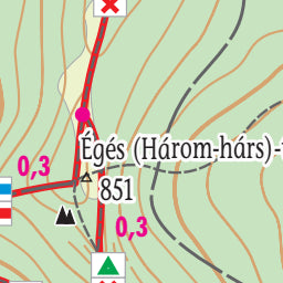 Csóványos / Nagy-Hideg-hegy turista, biciklis térkép, tourist-biking map, Preview 2