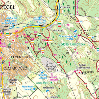Szarvas András private entrepreneur Gödöllői-dombság, Pesti-síkság, Tápió mente turista-biciklis térkép, tourist-biking map, digital map