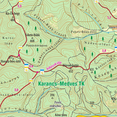 Szarvas András private entrepreneur Karancs / Medves-vidéke / Felső-Tarnai-dombság turista- és biciklis térkép digital map