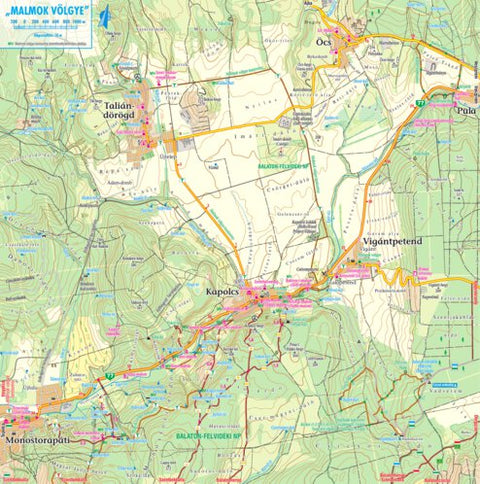 Szarvas András private entrepreneur Malmok völgye turista-, biciklis térkép, Valley of Watermills tourist-biking map digital map