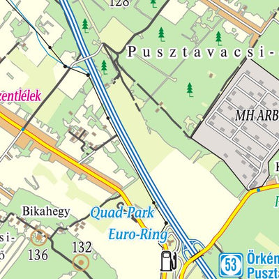 Ország közepe turistaút (Pusztavacs) turista- és biciklis térkép Preview 2