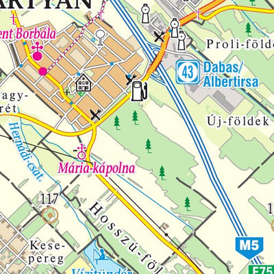 Ország közepe turistaút (Pusztavacs) turista- és biciklis térkép Preview 3