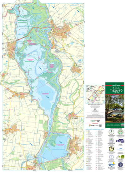 Tisza-tó turista-, biciklis-, vizisport-és horgász térkép, Tisza lake tourist, biking map; Preview 1