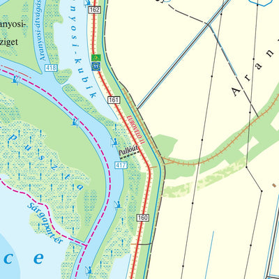 Tisza-tó turista-, biciklis-, vizisport-és horgász térkép, Tisza lake tourist, biking map; Preview 2