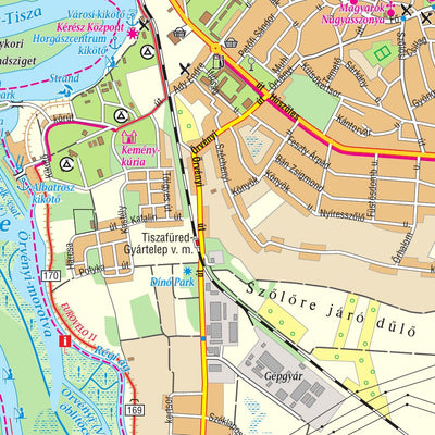 Tisza-tó turista-, biciklis-, vizisport-és horgász térkép, Tisza lake tourist, biking map; Preview 3