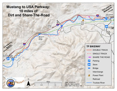Tahoe-Pyramid Bikeway Tahoe-Pyramid Bikeway, Mustang to USA Parkway digital map