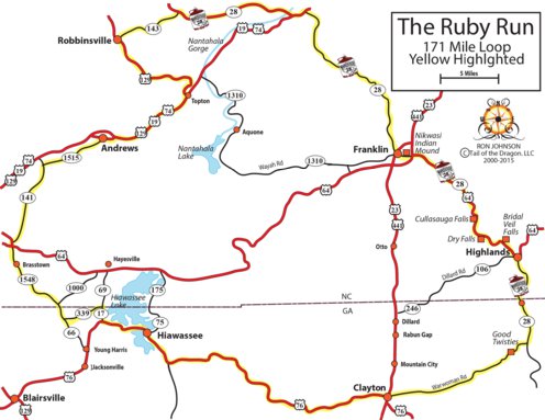 Ruby Falls Ga Map North Georgia Ruby Run Map by Tail of the Dragon, LLC | Avenza Maps