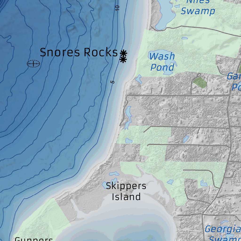 Block Island Topographic & Bathymetric Features Map by TCarta Marine