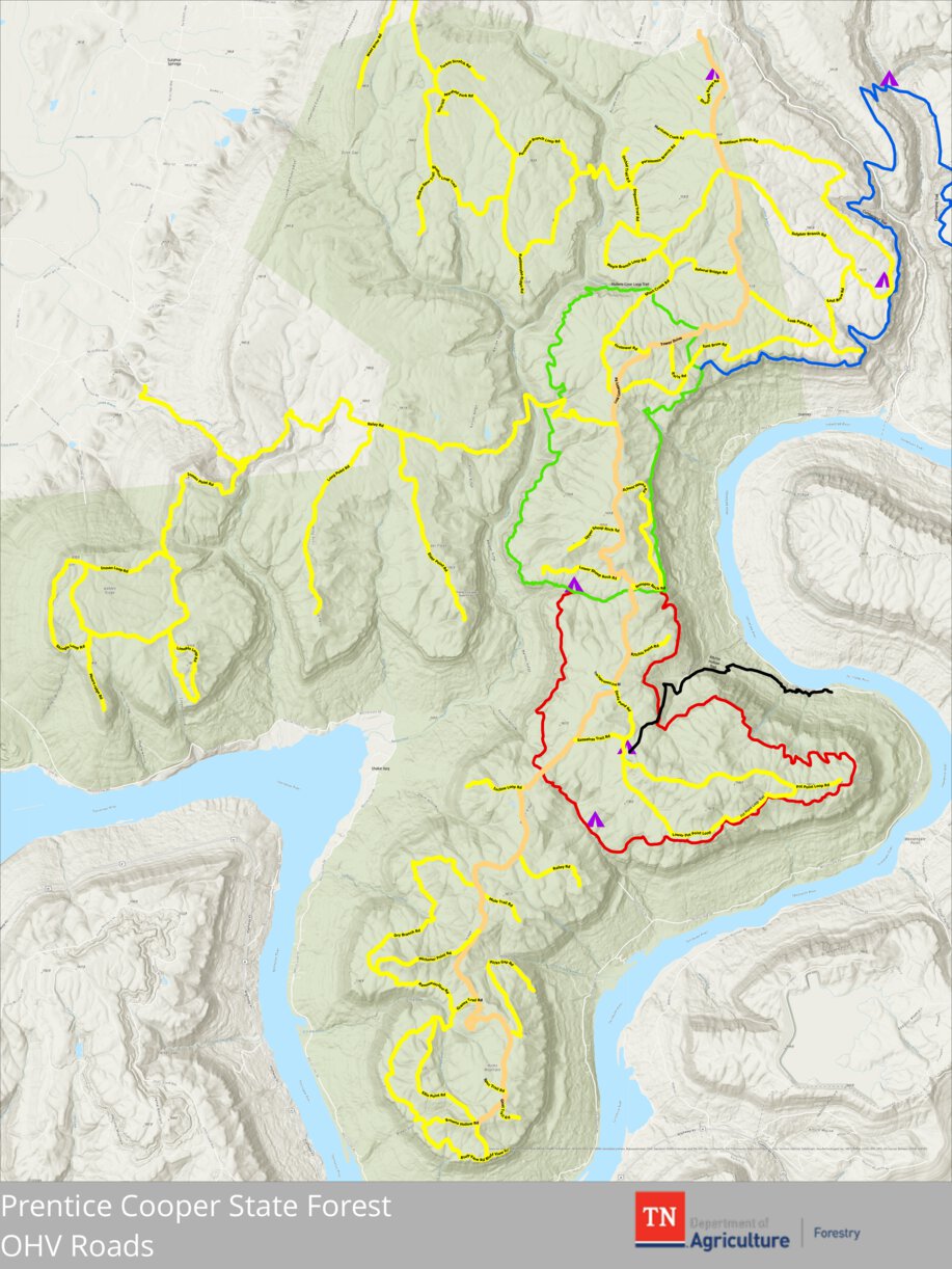 Prentice Cooper State Forest Hiking - Tennessee Department Of Forestry Prentice Cooper State Forest Hiking Trails Roads Map 1694449 Preview 0 