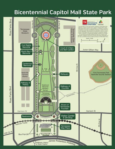 Tennessee State Parks Bicentennial Capitol Mall State Park digital map