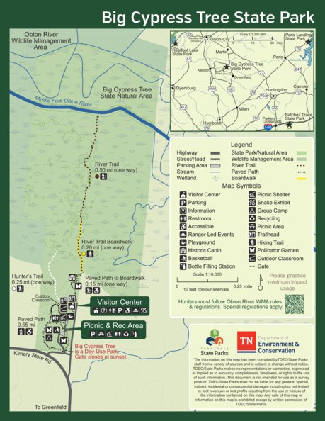 Big Cypress Tree State Park Map by Tennessee State Parks | Avenza Maps