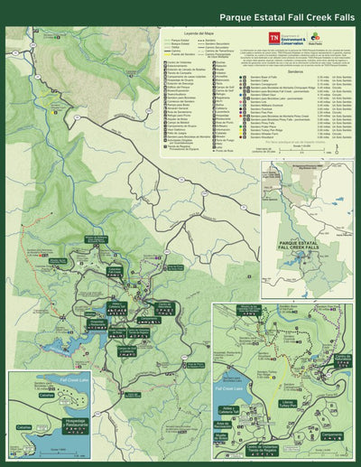 Tennessee State Parks Fall Creek Falls State Park - Español digital map
