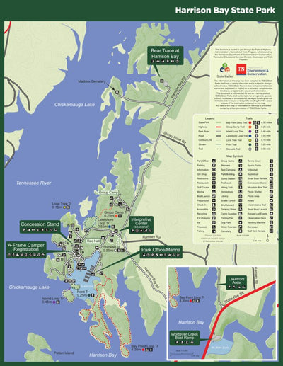 Tennessee State Parks Harrison Bay State Park digital map