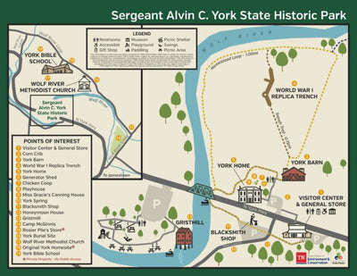 Tennessee State Parks Sgt. Alvin C. York State Park digital map