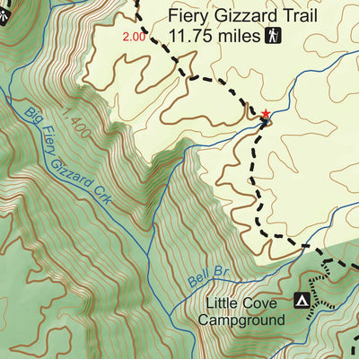 Tennessee State Parks South Cumberland State Park - Fiery Gizzard digital map
