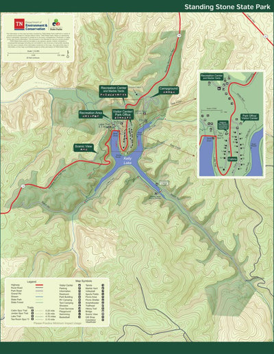 Tennessee State Parks Standing Stone State Park digital map