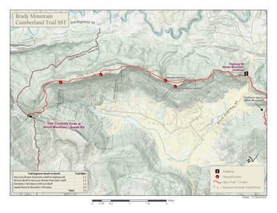 Tennessee State Parks The Cumberland Trail - Brady Mountain digital map