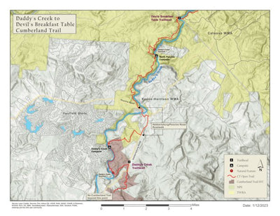 Tennessee State Parks The Cumberland Trail - Daddy's Creek digital map
