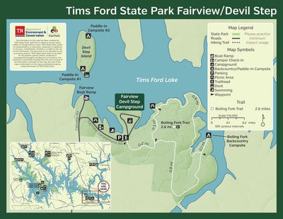 Tims Ford Fairview Devil Step Backcountry Map Preview 1