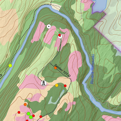 Carte écoforestière des zones de chasse 101A et 102B - Orignal Preview 3