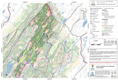 Carte écoforestière des zones de chasse 103-104-106-107 - Orignal Preview 1