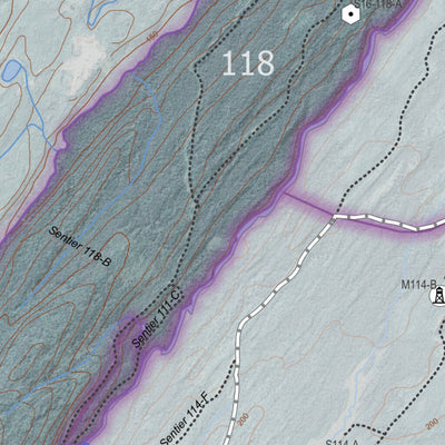 TERFA Chasse orignal - Zones 111B 113 118 120 et 123 (NORD) - Satellitaire 2023 v1 digital map