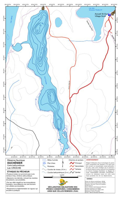 TERFA Croche (lac) - Bathymétrie digital map