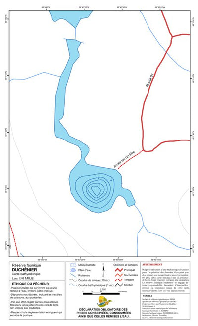 TERFA Un Mile (lac) - Bathymétrie digital map