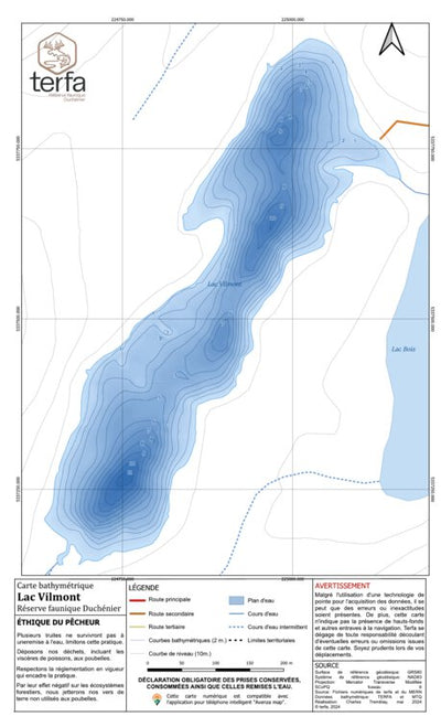TERFA Vilmont (lac) - Bathymétrie 202 digital map