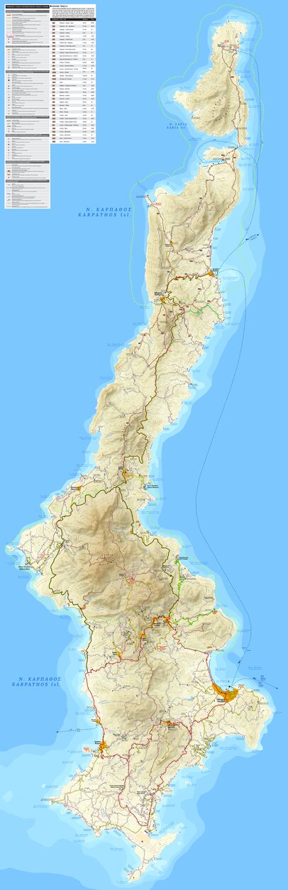 Karpathos 1:30.000, Greece Map by Terrain Editions | Avenza Maps
