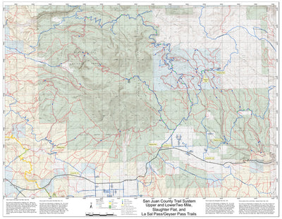 TESS Cartography Two Mile, Slaughter Flat and La Sal/Geyser Pass ATV/OHV Trail System Map digital map