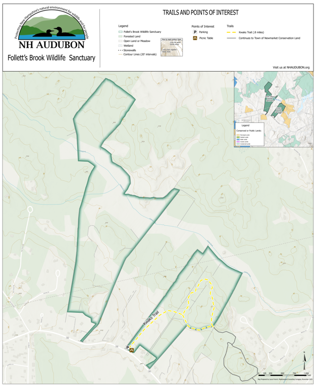 NH Audubon Folletts Brook Wildlife Sanctuary Map by The Audubon Society ...