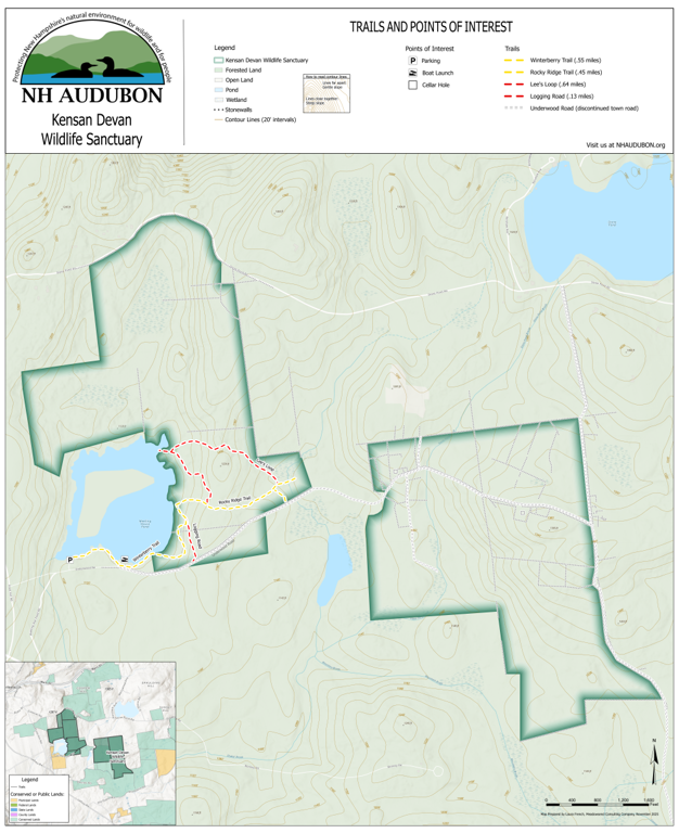 NH Audubon Kensan-Devan Wildlife Sanctuary Map by The Audubon Society ...
