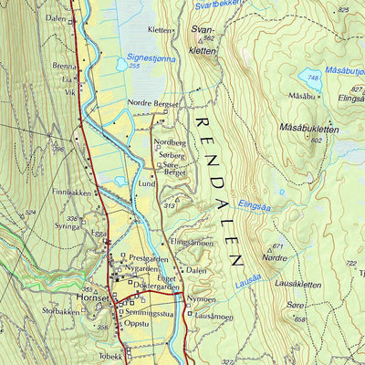 The Norwegian Mapping Authority Municipality of Rendalen digital map