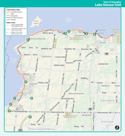 The Regional Municipality of York Lake Simcoe Trail digital map