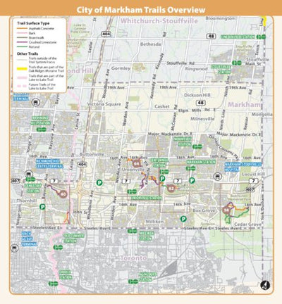 The Regional Municipality of York Markham Trails Overview Map digital map