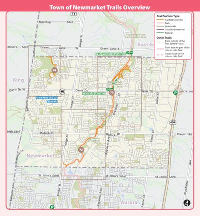 The Regional Municipality of York Newmarket Trails Overview Map digital map