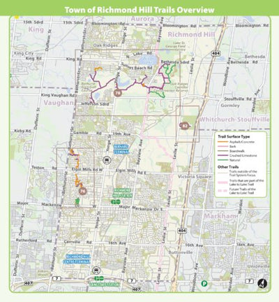 The Regional Municipality of York Richmond Hill Trails Overview Map digital map