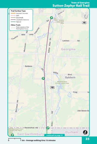 The Regional Municipality of York Sutton-Zephyr Rail Trail Georgina digital map