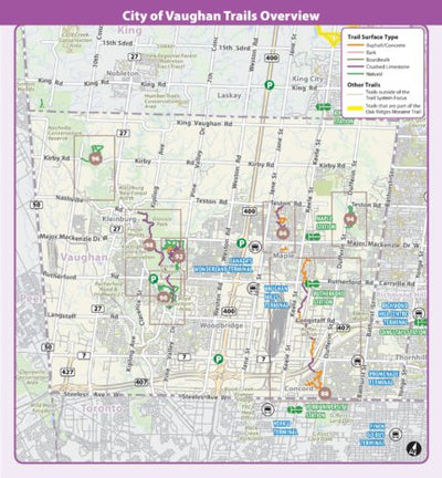 The Regional Municipality of York Vaughan Trails Overview Map digital map