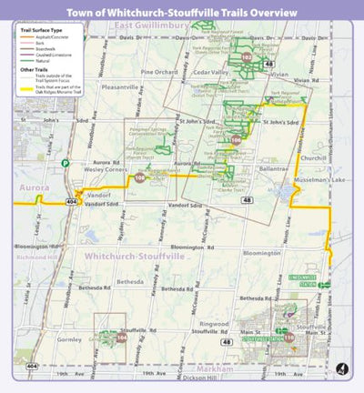 The Regional Municipality of York Whitchurch-Stouffville Trails Overview Map digital map