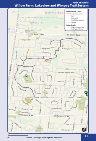 The Regional Municipality of York Willow Farm, Lakeview, Wimpey Trail System digital map