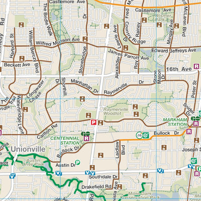 The Regional Municipality of York York Region Cycling Map (South) digital map