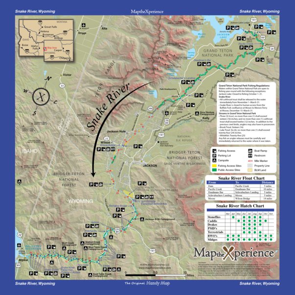 Tackle Shop Snake Rvr. Fishing Map - Wyoming by The Tackle Shop