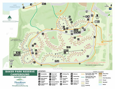 Three Rivers Park District Baker Park Reserve Campground digital map