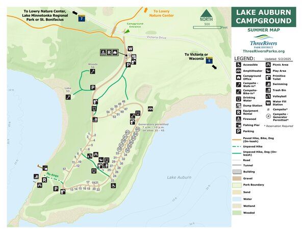 Carver Park Reserve Lake Auburn Campground Map by Three Rivers Park ...