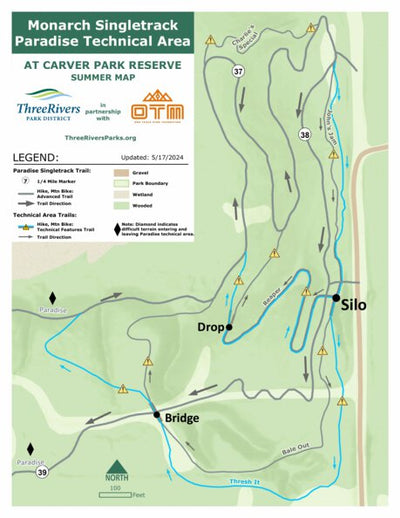 Three Rivers Park District Carver Park Reserve Singletrack Trail Advanced digital map