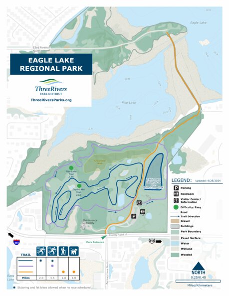 Eagle Lake Regional Park Winter Map by Three Rivers Park District ...